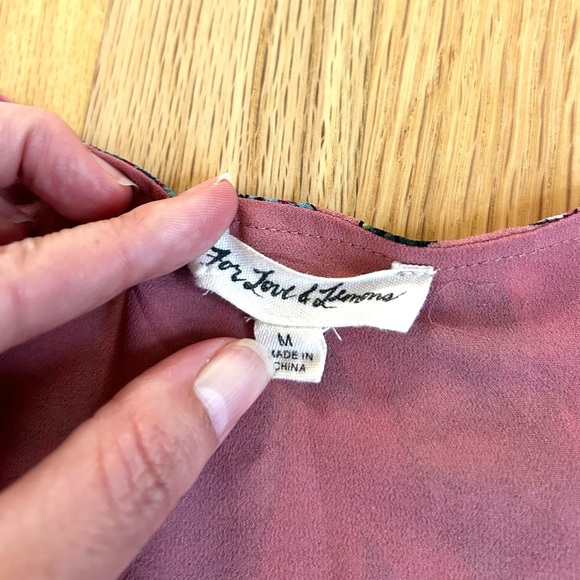 FOR LOVE & LEMONS churro floral babydoll mini dress ruffle pink flamenco size M - Picture 6 of 14